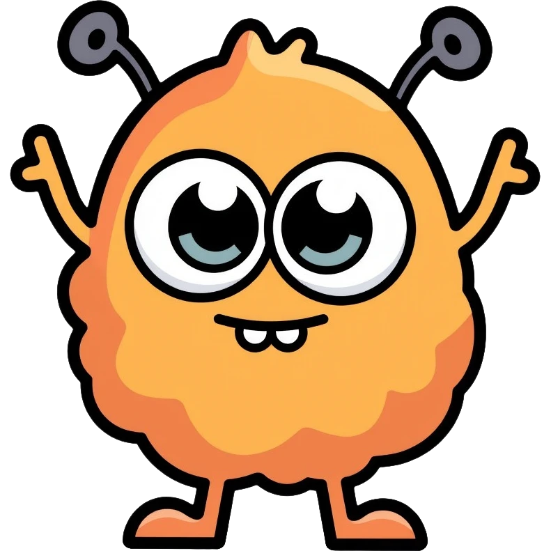 digital monster creature with big eyes and distinctive features emoji
