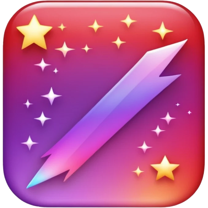 color gradient between red and purple glitter flash emoji