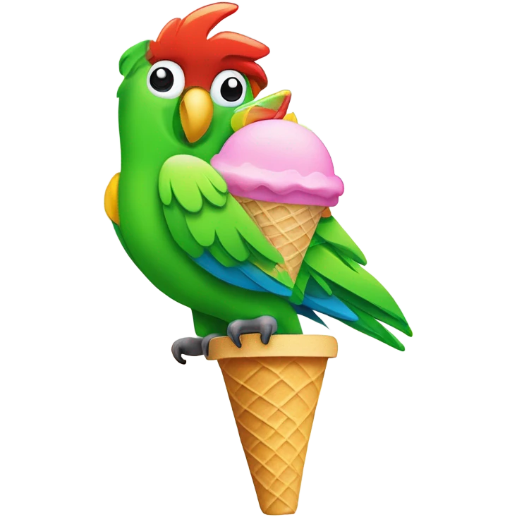 Parrot ice cream emoji