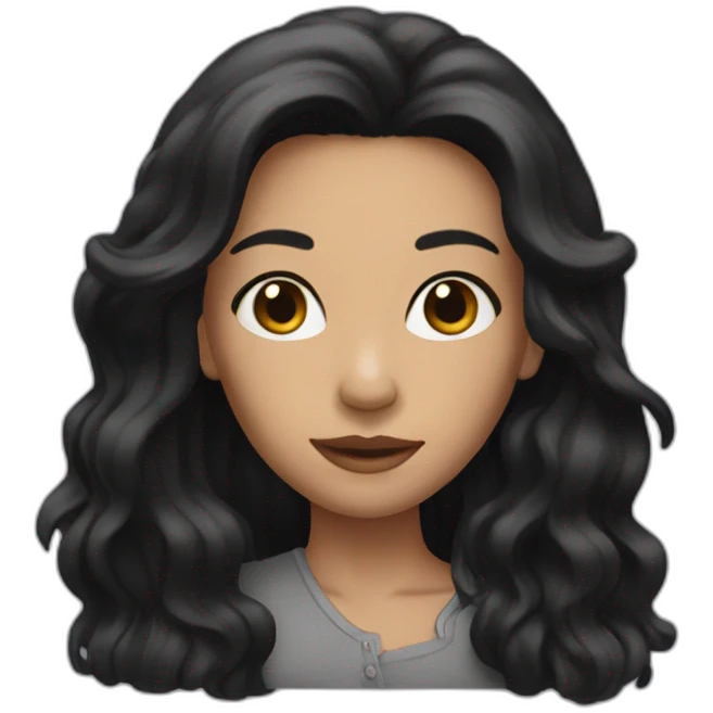 woaman with black long hair emoji