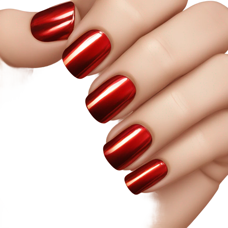 red chrome nails emoji