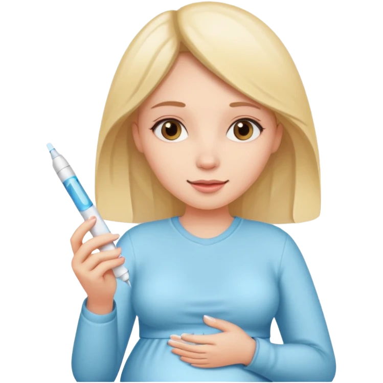 Girl holding a positive pregnancy test emoji