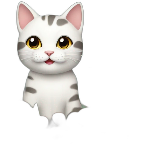 Happy cat with flowers emoji