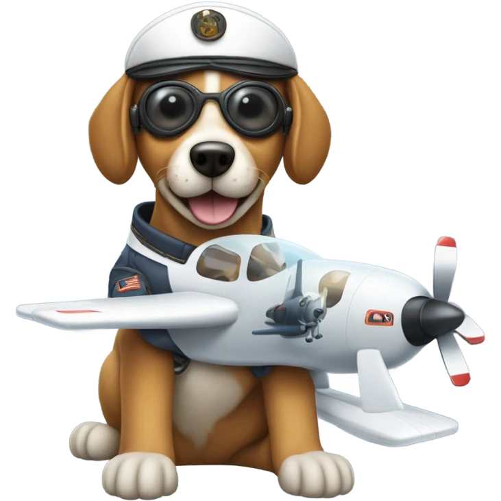 Dog flying plane  emoji
