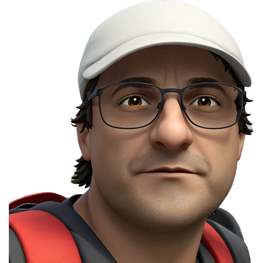 a boy in nature with hat emoji