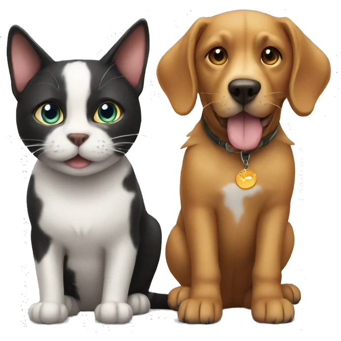 cat and dog emoji
