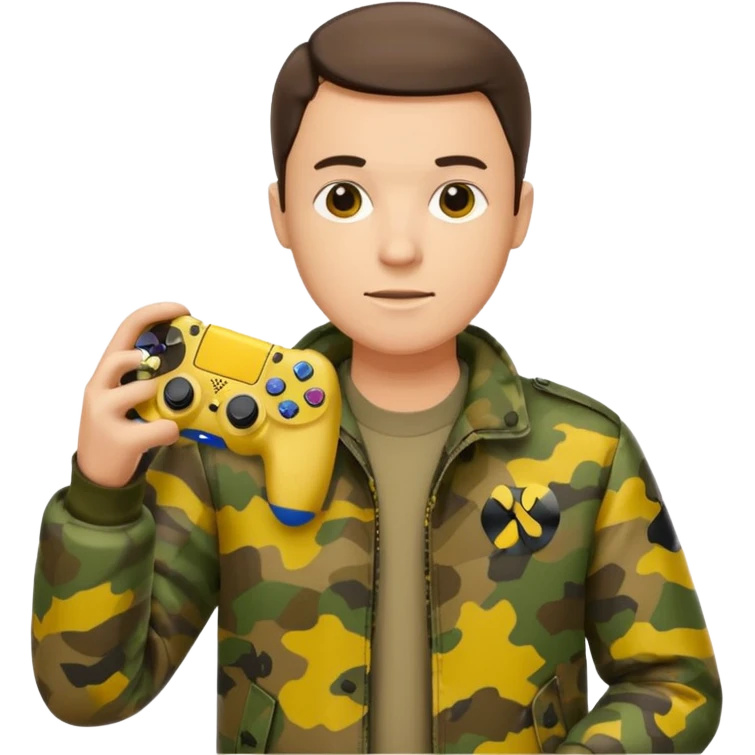 yellow homme-avec-manette-ps4-camouflage not human emoji