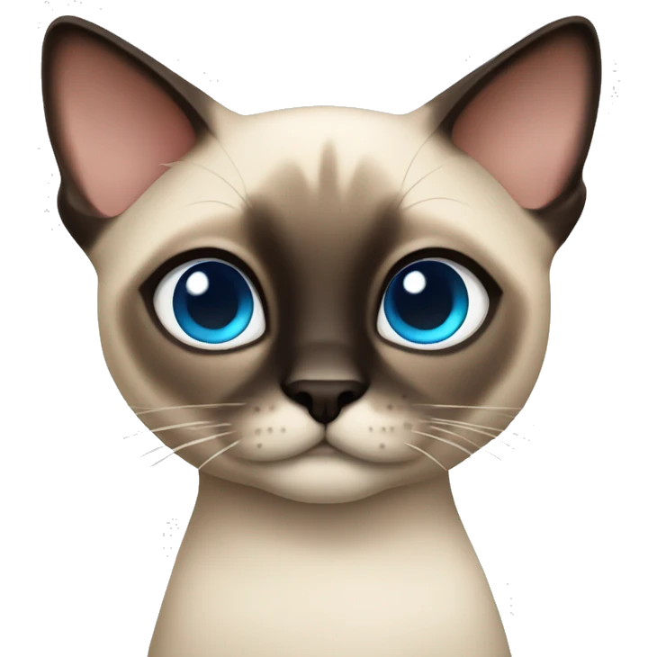 Cross eyed cute Siamese cat emoji