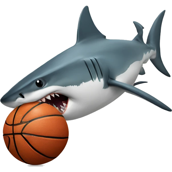 shark eating a basketball emoji