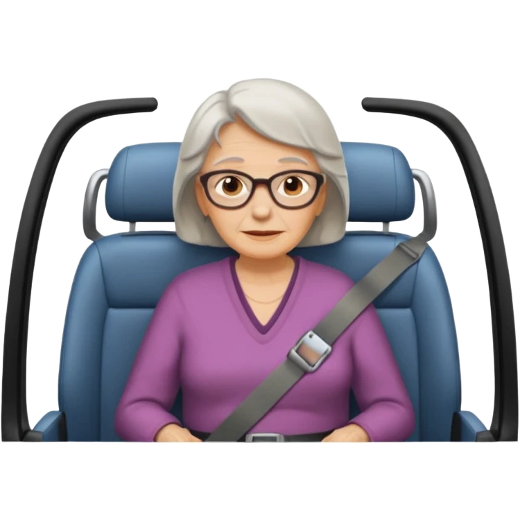 Stikers of mom which is a bit old and is relax and I will put her in a car emoji