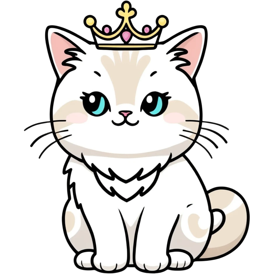 ragdoll cat with tiara  emoji