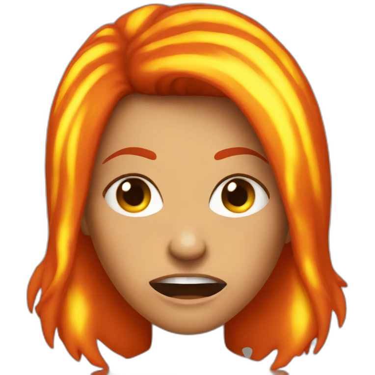 Angry Woman with fire hair emoji
