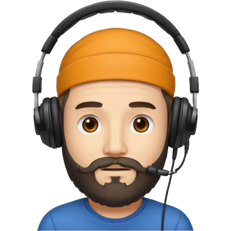create a Men with Beard and Headphones and some hairs on his head emoji