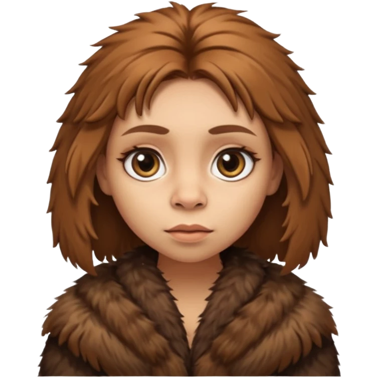 cute Neanderthal woman with big eyes emoji