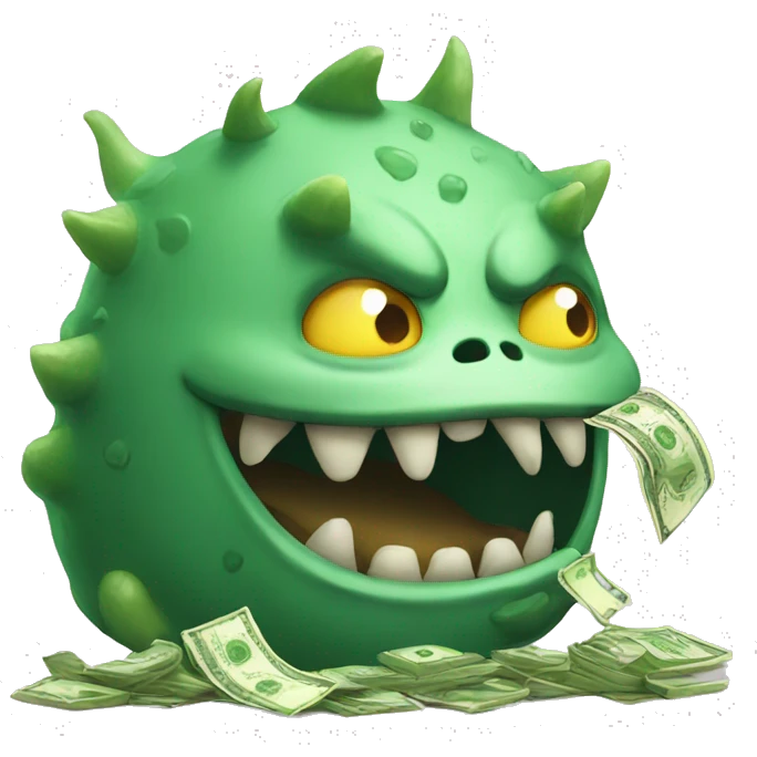 monster eating money emoji