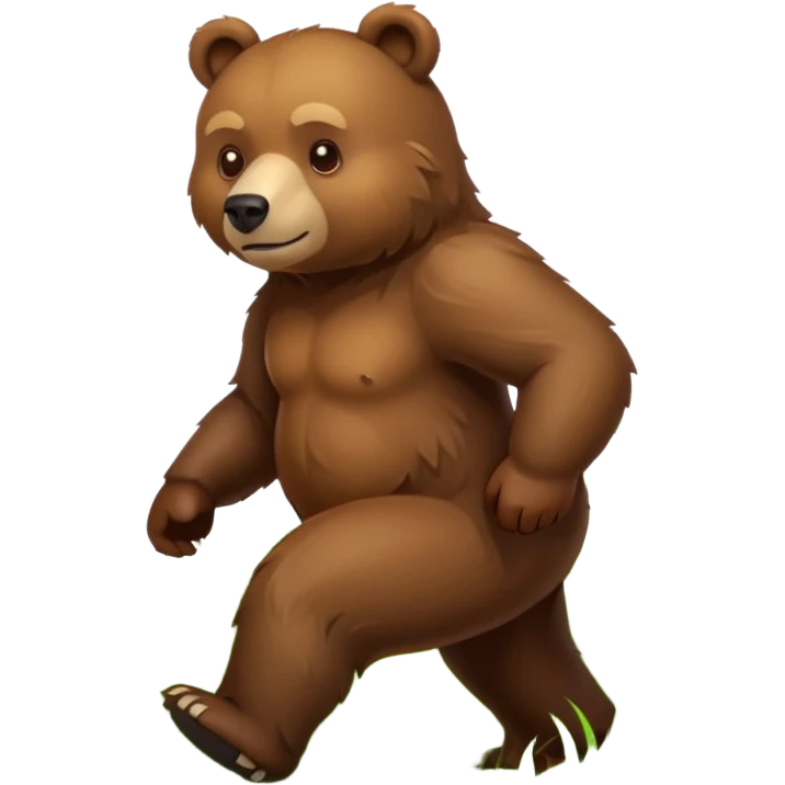 Bear walking in grass emoji