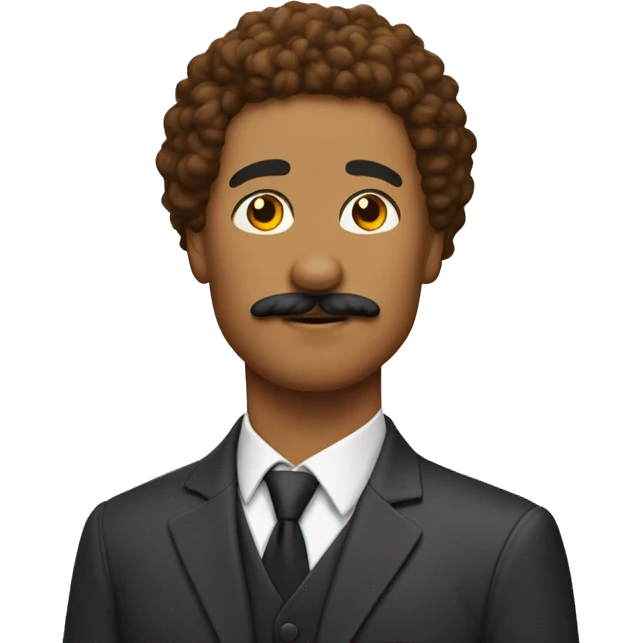 Lightskin man with mustache with a red goldendoodle emoji