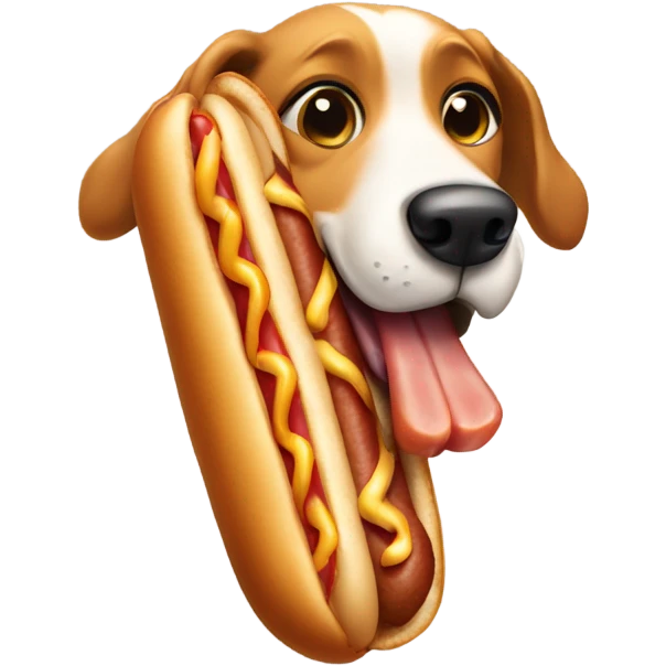 Dog eating a bacon wrapped hot dog  emoji