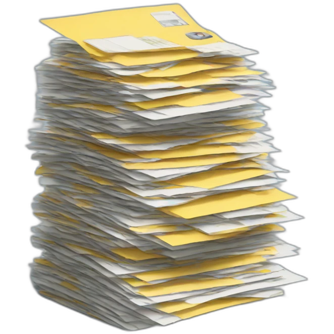 stack of electronic postcards emoji