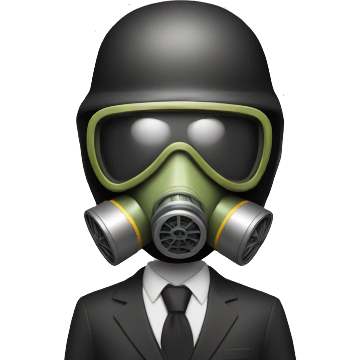Suit man with gas mask emoji