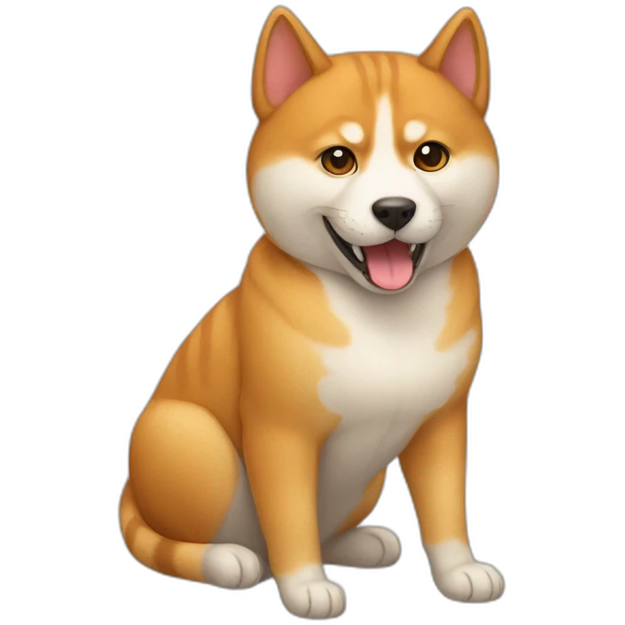 a cat with a shiba inu emoji