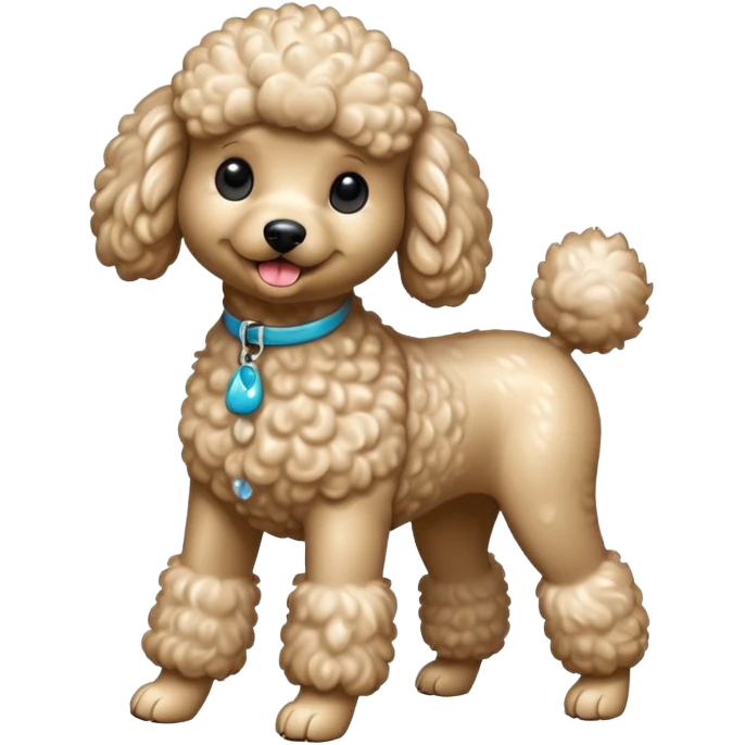 perrito caniche secando el pelo emoji