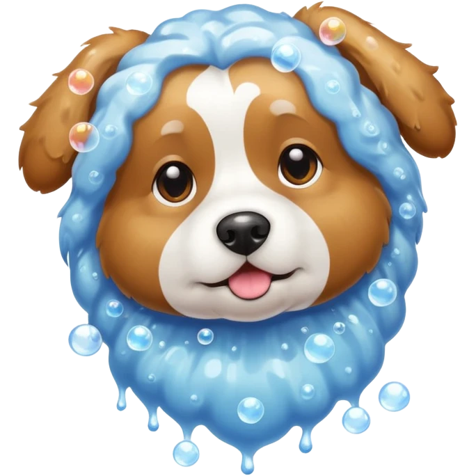 dog with soap bubbles emoji