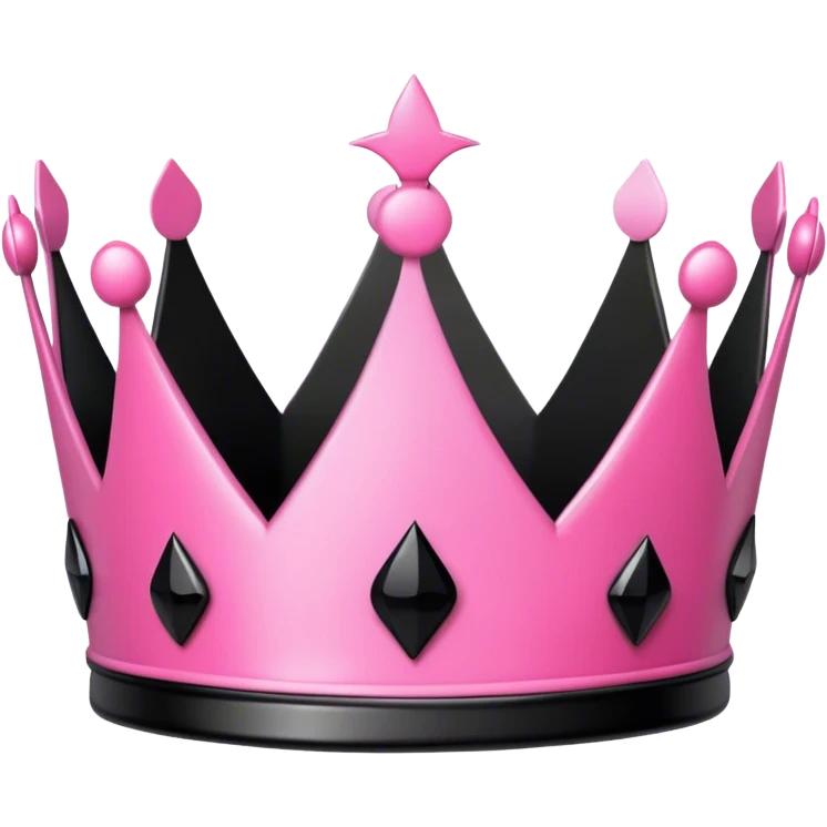 Pink and black crown emoji
