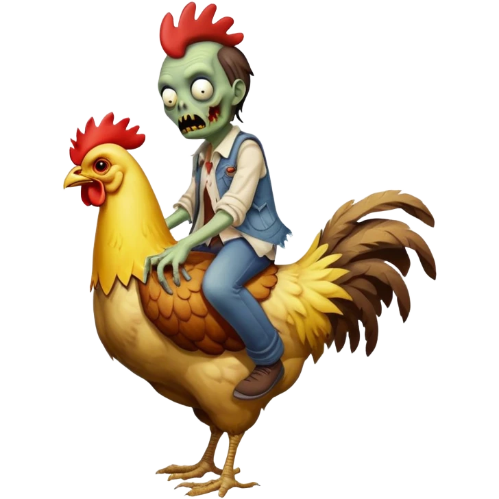 zombie riding a chicken emoji