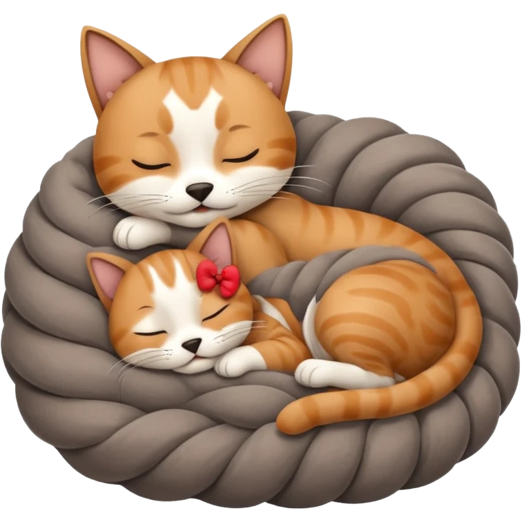 Cat and Dog sleep emoji