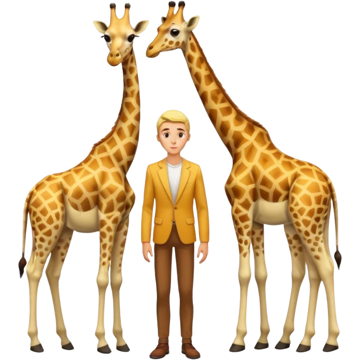 Very skinny blonde man with giraffe emoji
