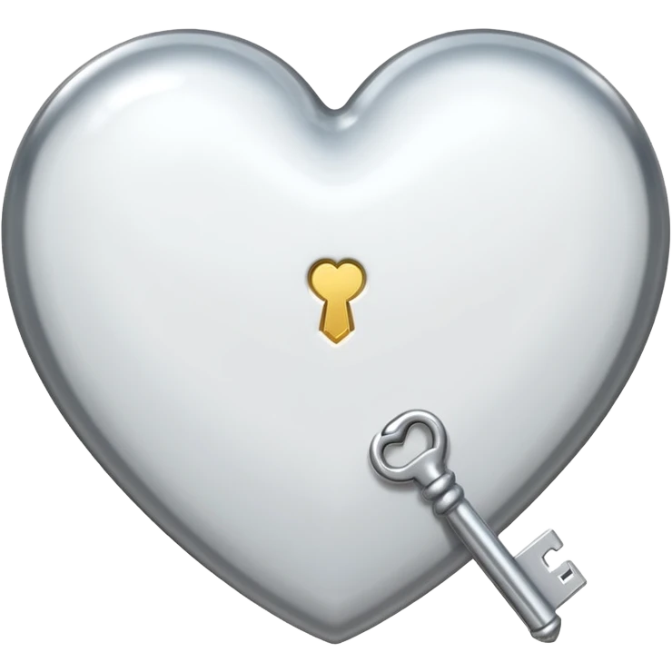 white heart with a key emoji
