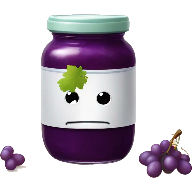 Grape jam in a jar sitting on a nice table emoji