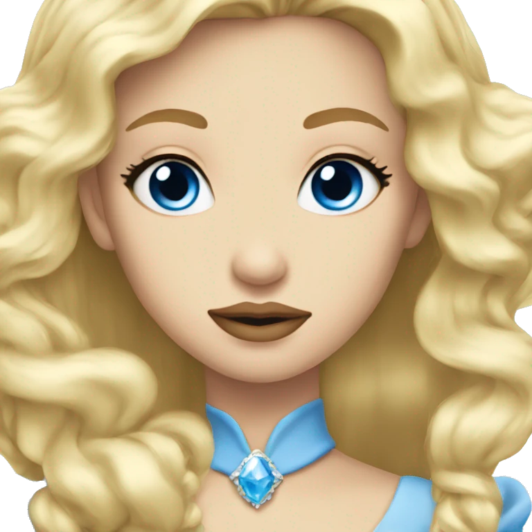 Blonde blue eyes princess big lips emoji
