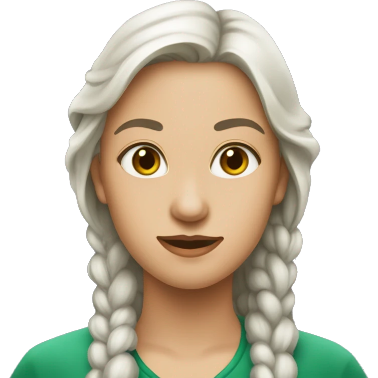 Полная девушка с зелеными глазами emoji