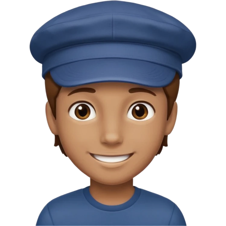 Un niño con gorra pelo castaño  emoji