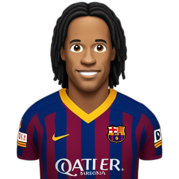 Ronaldinho Face with jersey of Football Club Barcelona emoji
