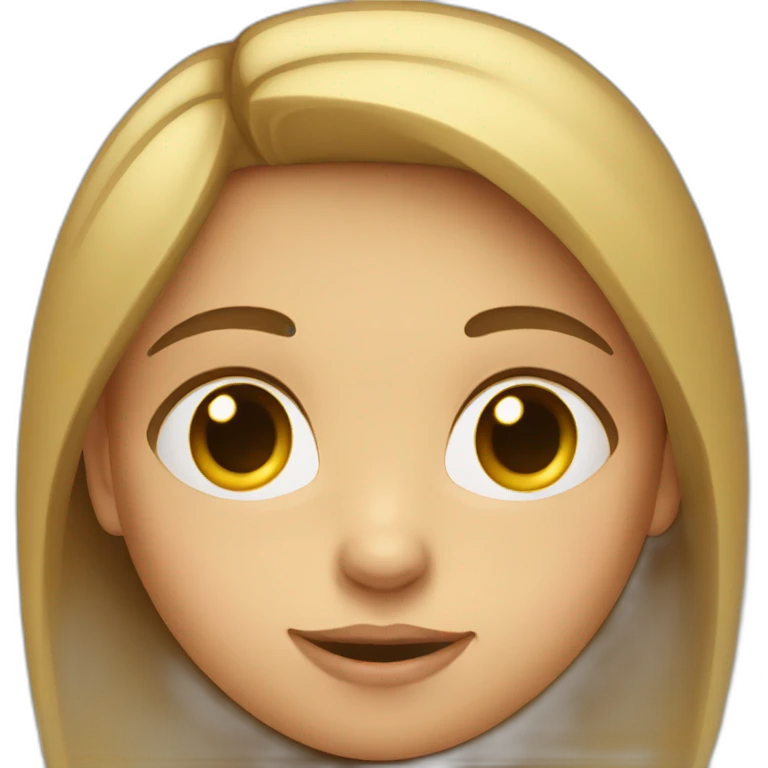 Girl's full head with crossed eyes looking up emoji