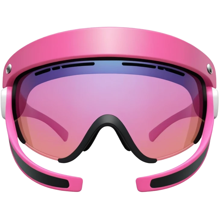 sporty pink shield visor sunglasses with comically thick frame, maximum chunky build, extremely oversized robust design, one-piece lens emoji