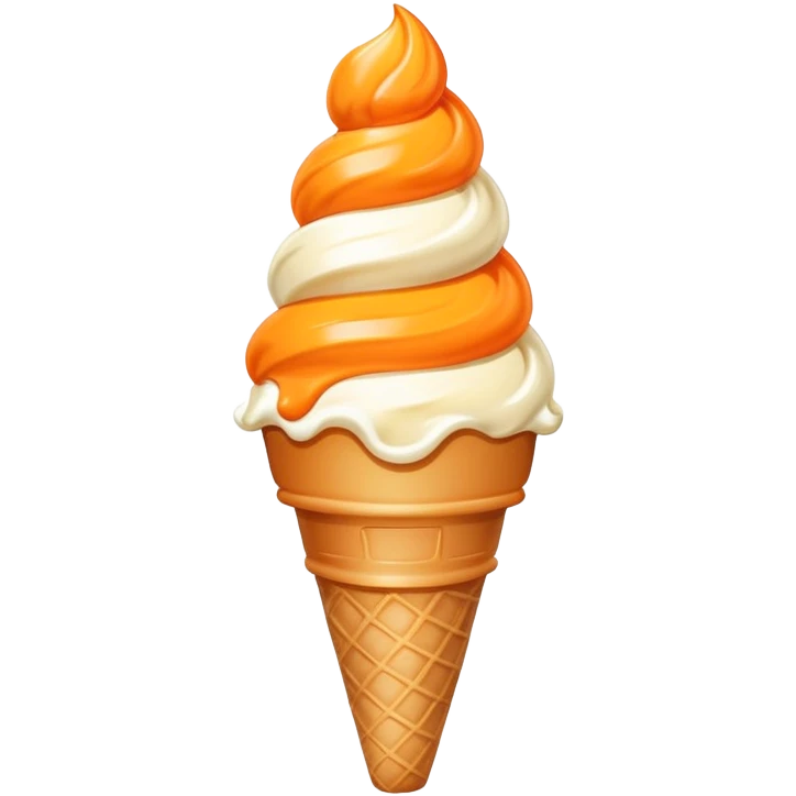 Ice cream cone swirl orange creamsicle emoji