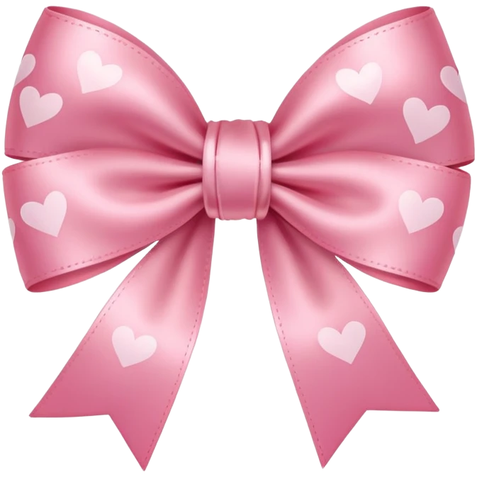 A bow with little pink hearts around it  emoji