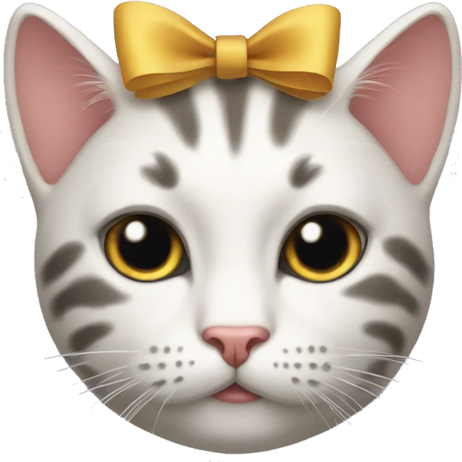 a cat with a bow on it head emoji