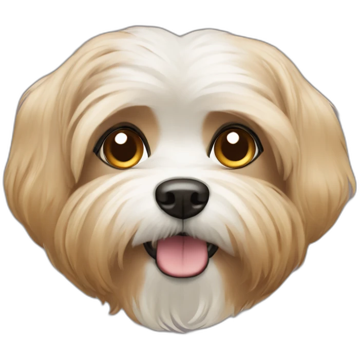Maltese gold brown dog with brownier hairy face emoji