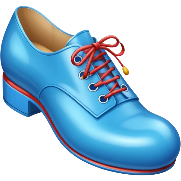 blue clown shoe with oversized toe emoji