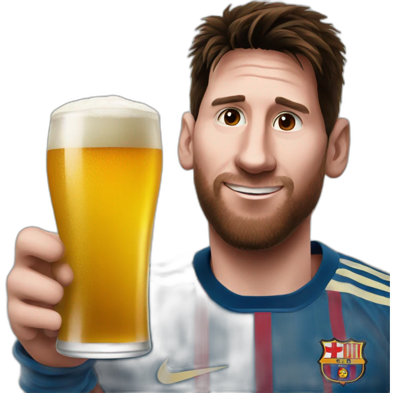 Messi drink a beer emoji