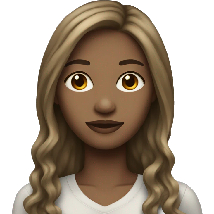 Woman dark blond wavy and straight hair emoji