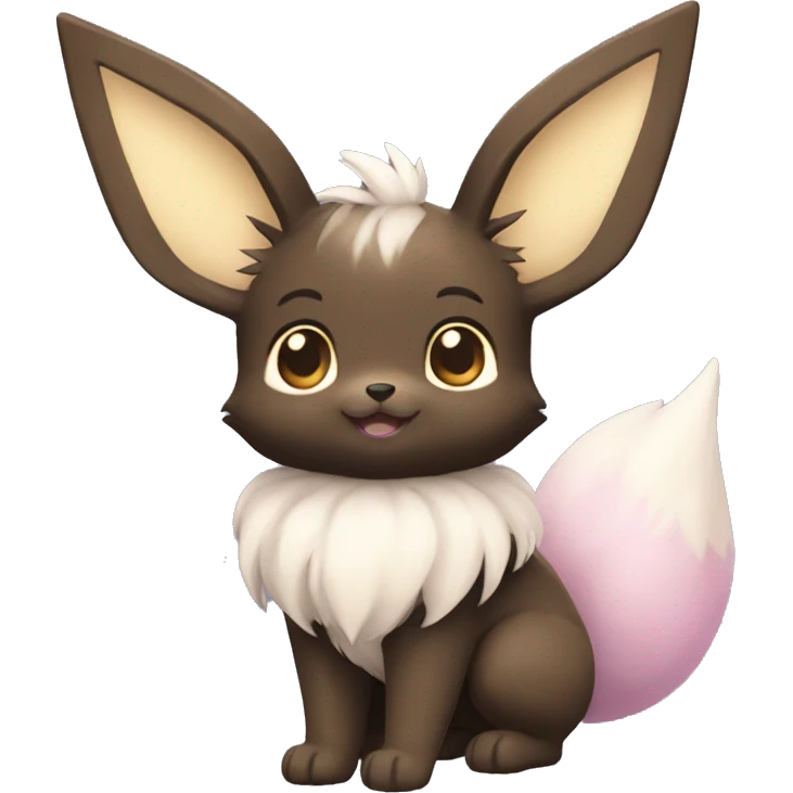 Kawaii Shiny Pastel Black Eevee Full Body emoji