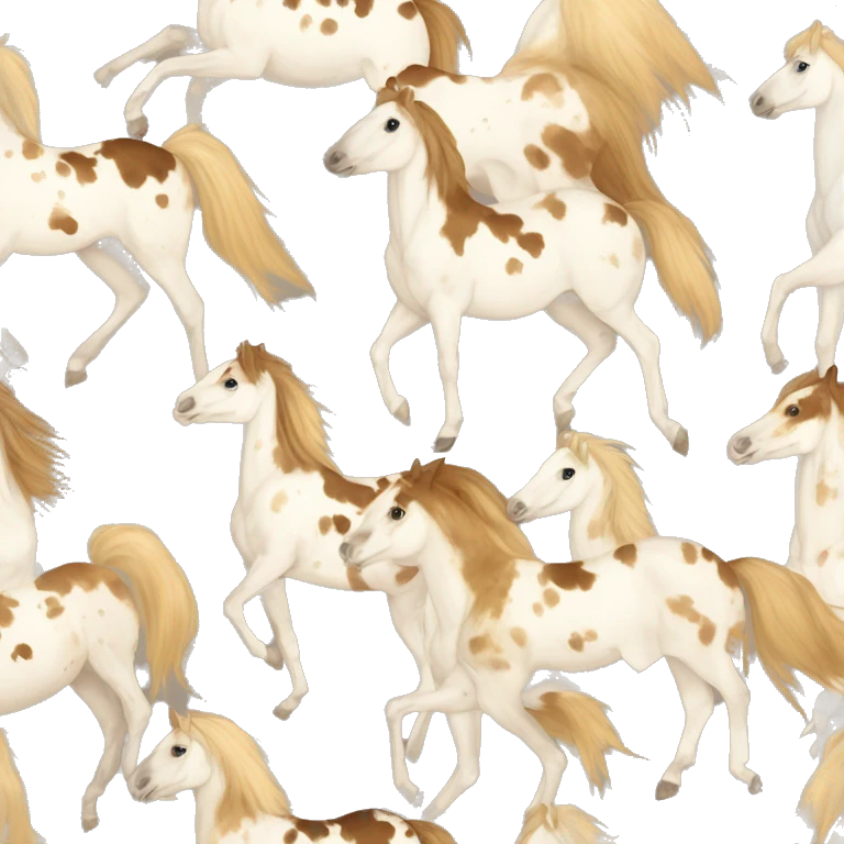 Scruffy scarred scratched scratches scratch scars Piebald tricolor palomino yellow brown palomino pony with dark brown spots galloping running emoji
