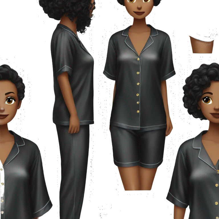Black silk pyjama set emoji