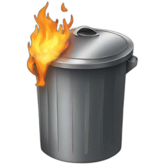 trash can on large fire emoji